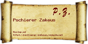 Pschierer Zakeus névjegykártya